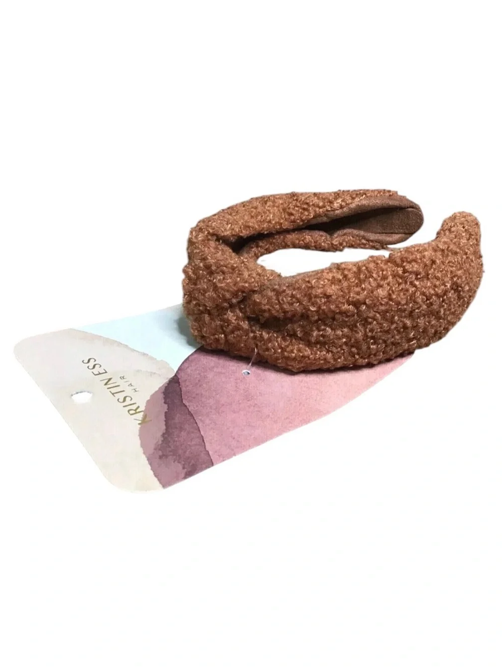 KRISTEN ESS | Brown Sherpa Knotted Headband
